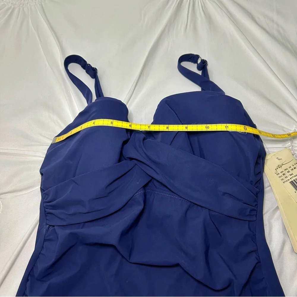 NWT Profile By Gottex Tutti Fruitti Blue Tankini Top Underwire Bra 36D